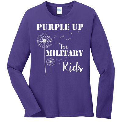 Purple Up Military Child Ladies Long Sleeve Shirt