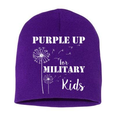 Purple Up Military Child Short Acrylic Beanie