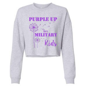 Purple Up Military Child Cropped Pullover Crew