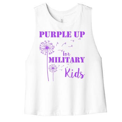 Purple Up Military Child Women's Racerback Cropped Tank