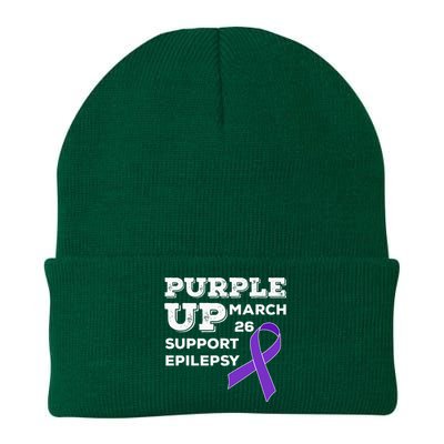 Purple UP March 26 Support Epilepsy Awareness Day Knit Cap Winter Beanie