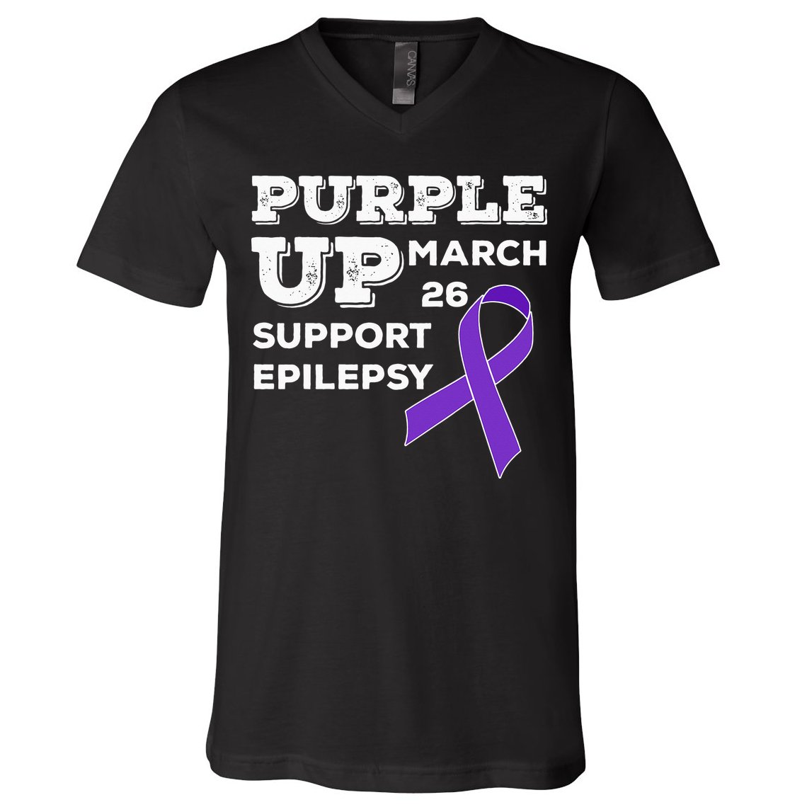 Purple UP March 26 Support Epilepsy Awareness Day V-Neck T-Shirt