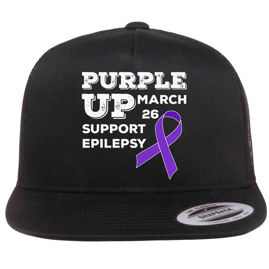 Purple UP March 26 Support Epilepsy Awareness Day Flat Bill Trucker Hat