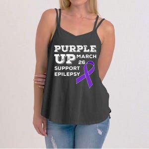 Purple UP March 26 Support Epilepsy Awareness Day Women's Strappy Tank