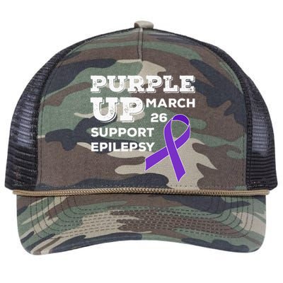 Purple UP March 26 Support Epilepsy Awareness Day Retro Rope Trucker Hat Cap