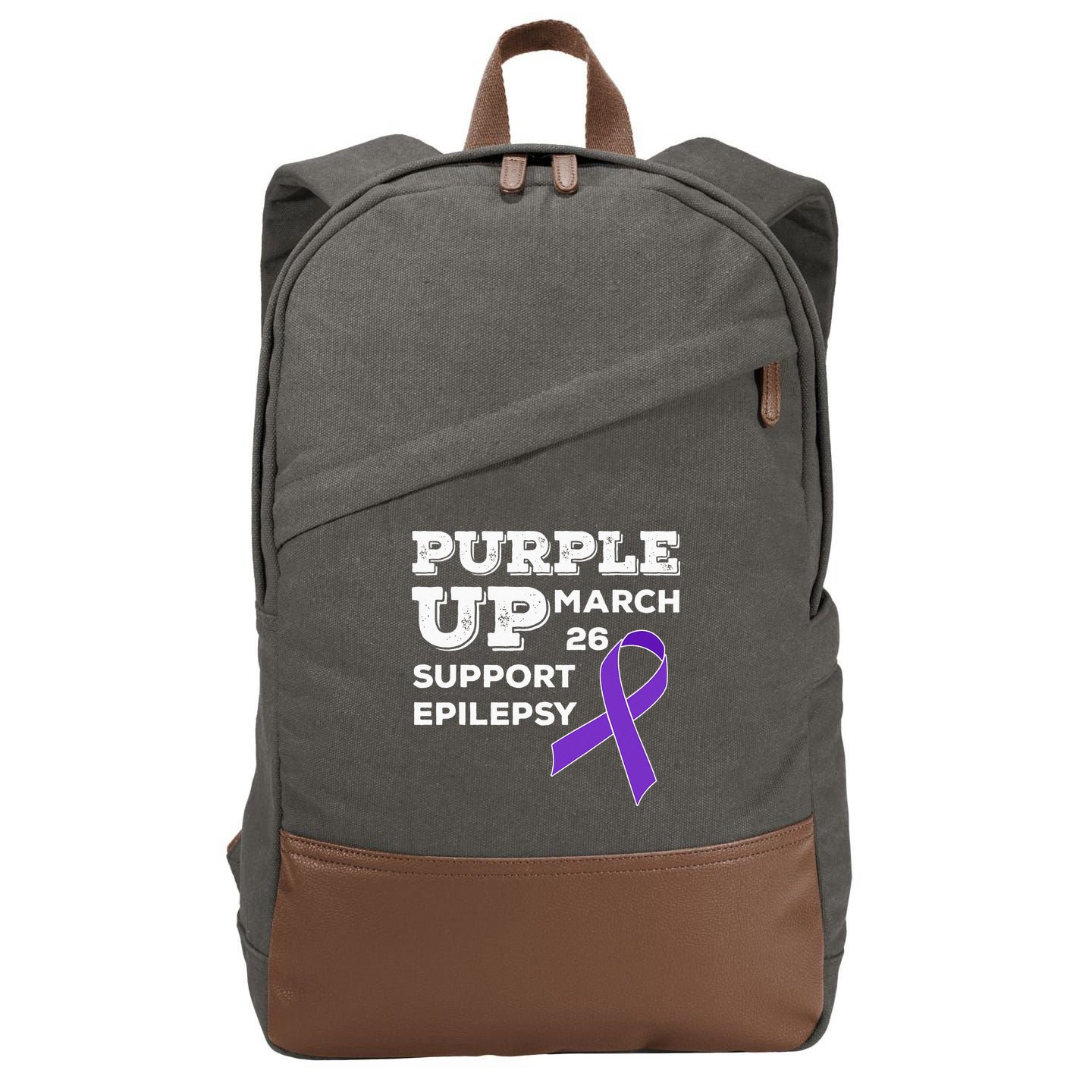 Purple UP March 26 Support Epilepsy Awareness Day Cotton Canvas Backpack
