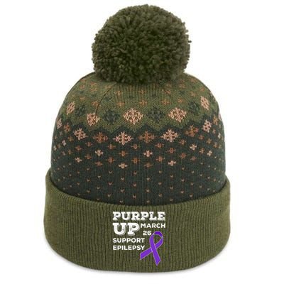 Purple UP March 26 Support Epilepsy Awareness Day The Baniff Cuffed Pom Beanie