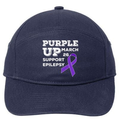 Purple UP March 26 Support Epilepsy Awareness Day 7-Panel Snapback Hat