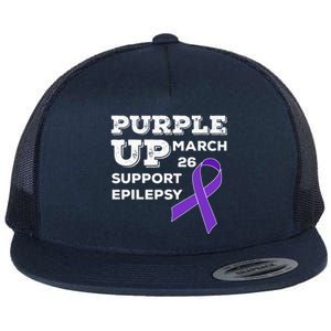 Purple UP March 26 Support Epilepsy Awareness Day Flat Bill Trucker Hat