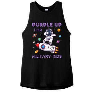 Purple Up Military Ki.Ds Military Child Month Astronaut Funny Ladies PosiCharge Tri-Blend Wicking Tank