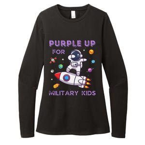 Purple Up Military Ki.Ds Military Child Month Astronaut Funny Womens CVC Long Sleeve Shirt