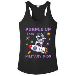 Purple Up Military Ki.Ds Military Child Month Astronaut Funny Ladies PosiCharge Competitor Racerback Tank