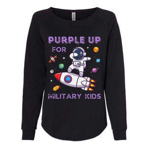 Purple Up Military Ki.Ds Military Child Month Astronaut Funny Womens California Wash Sweatshirt