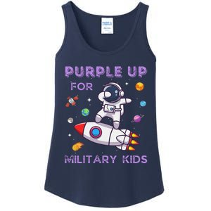 Purple Up Military Ki.Ds Military Child Month Astronaut Funny Ladies Essential Tank