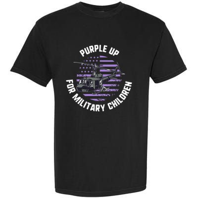 Purple Up Military Child Month Awareness Ren Helicopter Garment-Dyed Heavyweight T-Shirt