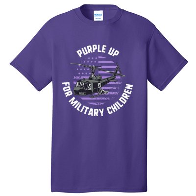 Purple Up Military Child Month Awareness Ren Helicopter Tall T-Shirt