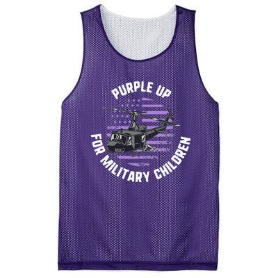 Purple Up Military Child Month Awareness Ren Helicopter Mesh Reversible Basketball Jersey Tank