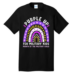 Purple Up Military Month Of The Military Child Rainbow Tall T-Shirt