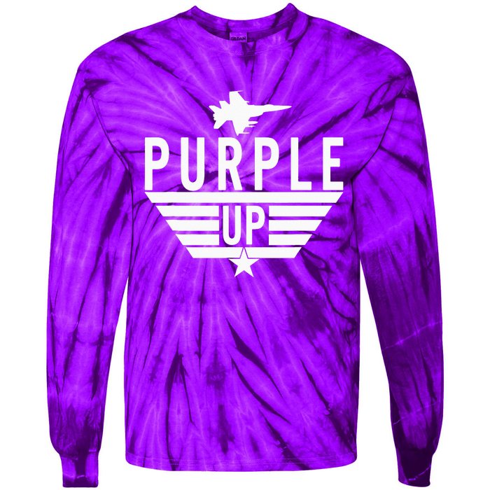 Purple Up Military Child Month Tie-Dye Long Sleeve Shirt