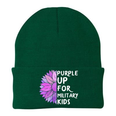 Purple Up Military Child Sunflower Military Brats Month Knit Cap Winter Beanie