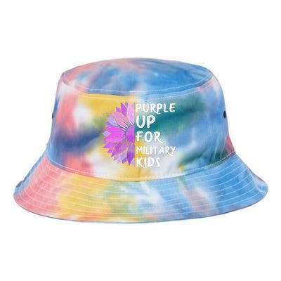 Purple Up Military Child Sunflower Military Brats Month Tie Dye Newport Bucket Hat