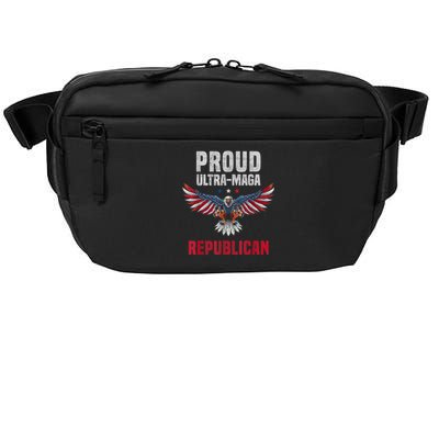 Proud Ultra MAGA Republican. Eagle USA Flag Colors Patriotic Crossbody Pack