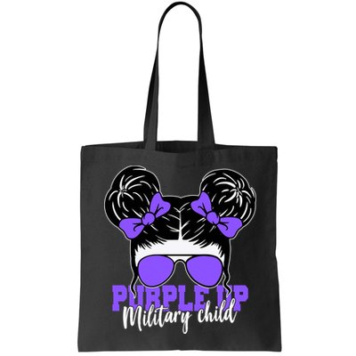 Purple Up Military Child Hair Bun Bag