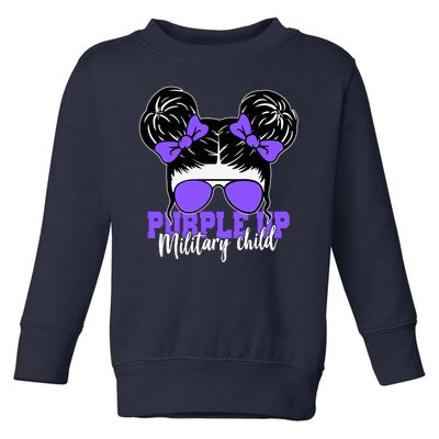 Purple Up Military Child Hair Bun Toddler Sweatshirt