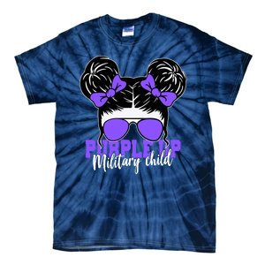 Purple Up Military Child Hair Bun Tie-Dye T-Shirt