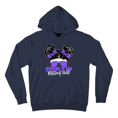 Purple Up Military Child Hair Bun Tall Hoodie