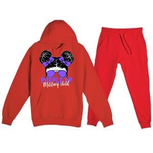 Purple Up Military Child Hair Bun Premium Hooded Sweatsuit Set