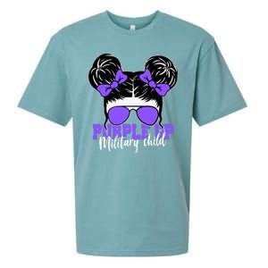 Purple Up Military Child Hair Bun Sueded Cloud Jersey T-Shirt