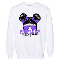 Purple Up Military Child Hair Bun Garment-Dyed Sweatshirt