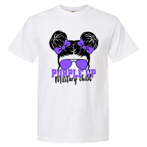 Purple Up Military Child Hair Bun Garment-Dyed Heavyweight T-Shirt