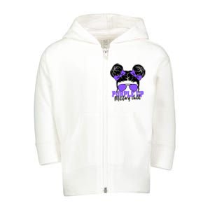 Purple Up Military Child Hair Bun Toddler Zip Fleece Hoodie