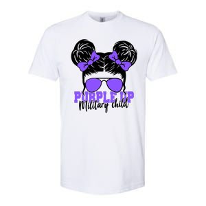 Purple Up Military Child Hair Bun Softstyle CVC T-Shirt