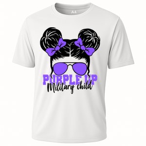 Purple Up Military Child Hair Bun Cooling Performance Crew T-Shirt