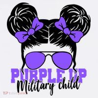 Purple Up Military Child Hair Bun Apron