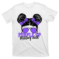 Purple Up Military Child Hair Bun T-Shirt