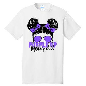 Purple Up Military Child Hair Bun Tall T-Shirt