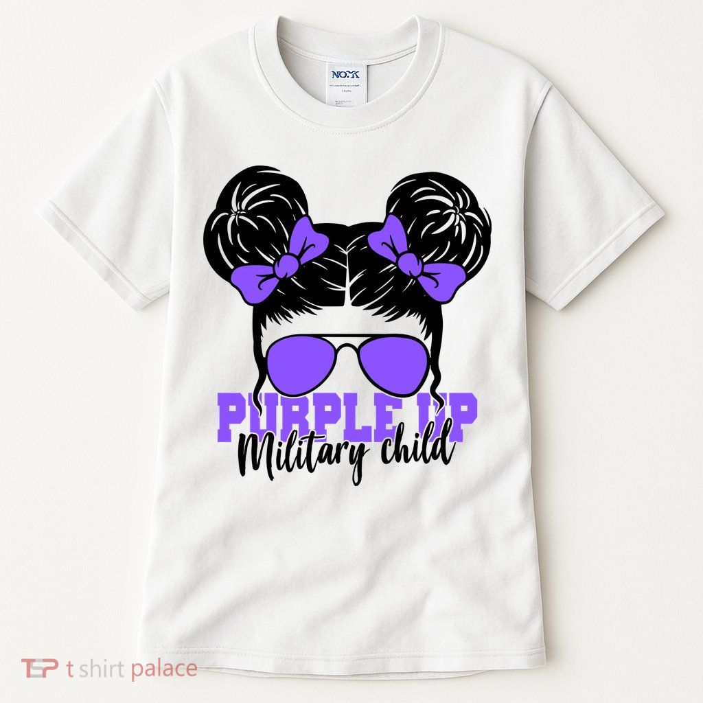 Purple Up Military Child Hair Bun Tall T-Shirt