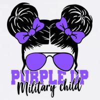 Purple Up Military Child Hair Bun Bucket Hat
