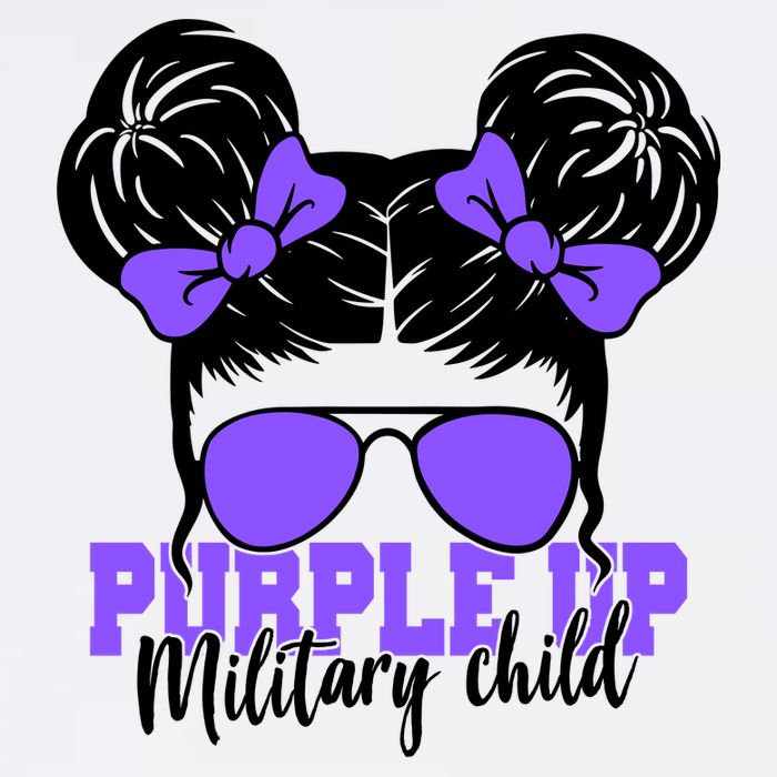 Purple Up Military Child Hair Bun Bucket Hat