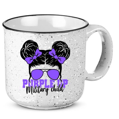 Purple Up Military Child Hair Bun 15oz Campfire Ceramic Mug