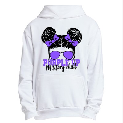 Purple Up Military Child Hair Bun Urban Pullover Hoodie