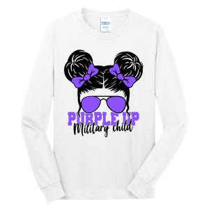 Purple Up Military Child Hair Bun Tall Long Sleeve T-Shirt