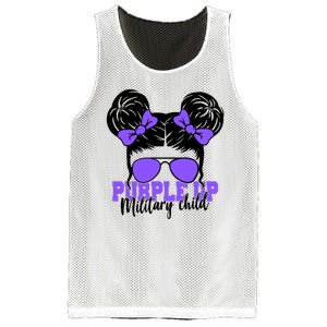 Purple Up Military Child Hair Bun Mesh Reversible Basketball Jersey Tank