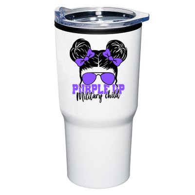Purple Up Military Child Hair Bun Tumbler