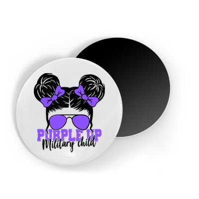 Purple Up Military Child Hair Bun Magnet