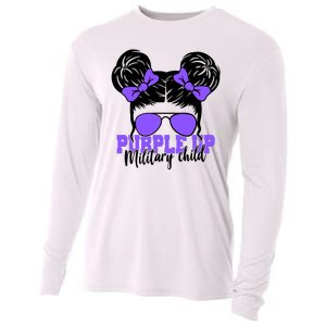 Purple Up Military Child Hair Bun Cooling Performance Long Sleeve Crew